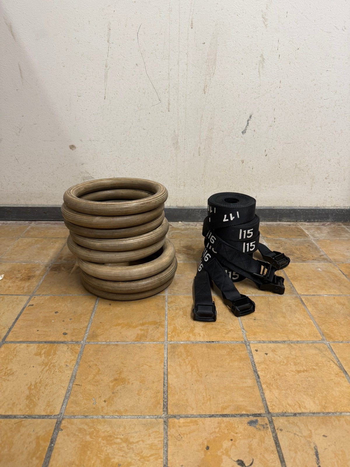 7 Sets Gymnastiekringen – met verstelbare straps, Sport en Fitness, Fitnessmaterialen, Ophalen of Verzenden, Gebruikt, Overige typen