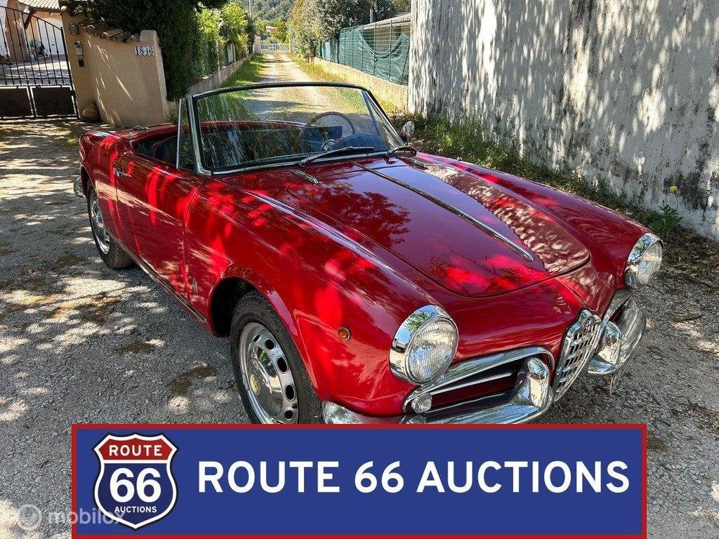Alfa Romeo Giulietta Spider | 1959 | Route 66 Auctions, Overige carrosserieën, Zwart, Bedrijf, Handgeschakeld