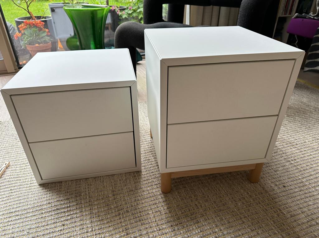 2 IKEA Eket ladekastjes wit (met elk 2 laden), Huis en Inrichting, Kasten | Ladekasten, Ophalen, Minder dan 50 cm, Zo goed als nieuw