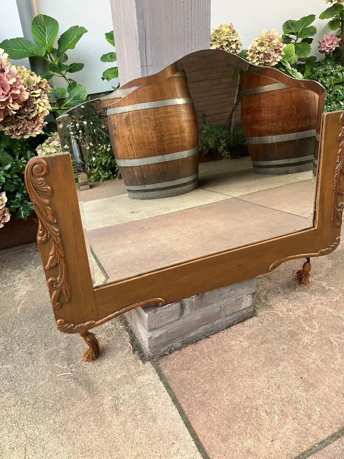 Antieke kapspiegel / schouwspiegel met facetgeslepen glas, Ophalen