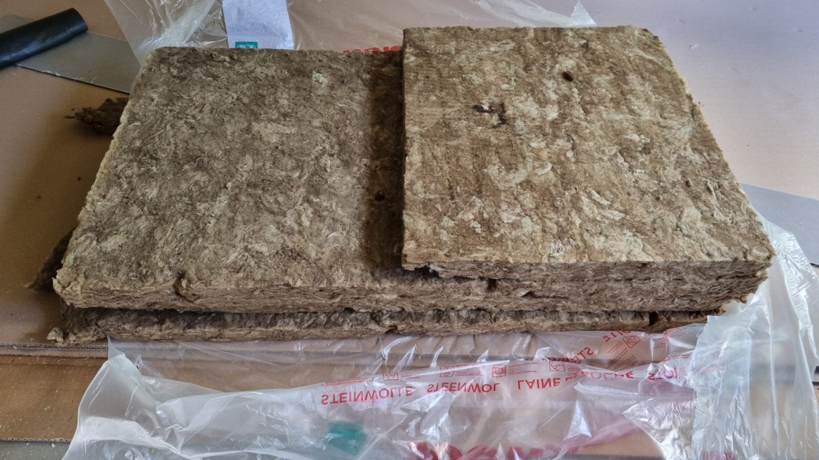 Restant Rockwool Steenwol Isolatieplaten - 45mm dik, Doe-het-zelf en Verbouw, 4 tot 8 cm, Gebruikt, Vloerisolatie, Steenwol
