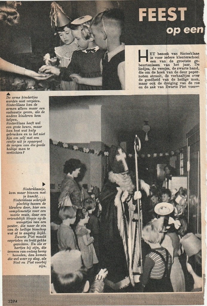 Vintage knipsels 1952 Sinterklaas op de kleuterschool, Verzenden, Overige typen