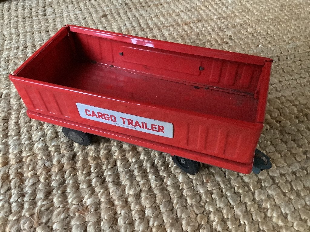 Blikken speelgoed, cargo trailer, aanhanger, aanhangwagen., Ophalen