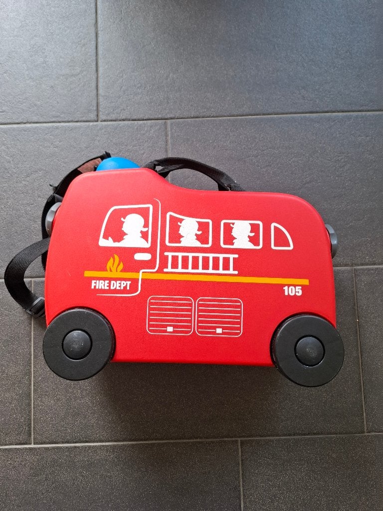 Topmove Koffer brandweer ride-on handbagage, Sieraden, Tassen en Uiterlijk, Koffers, Hard kunststof, Slot, Minder dan 50 cm, Ophalen of Verzenden