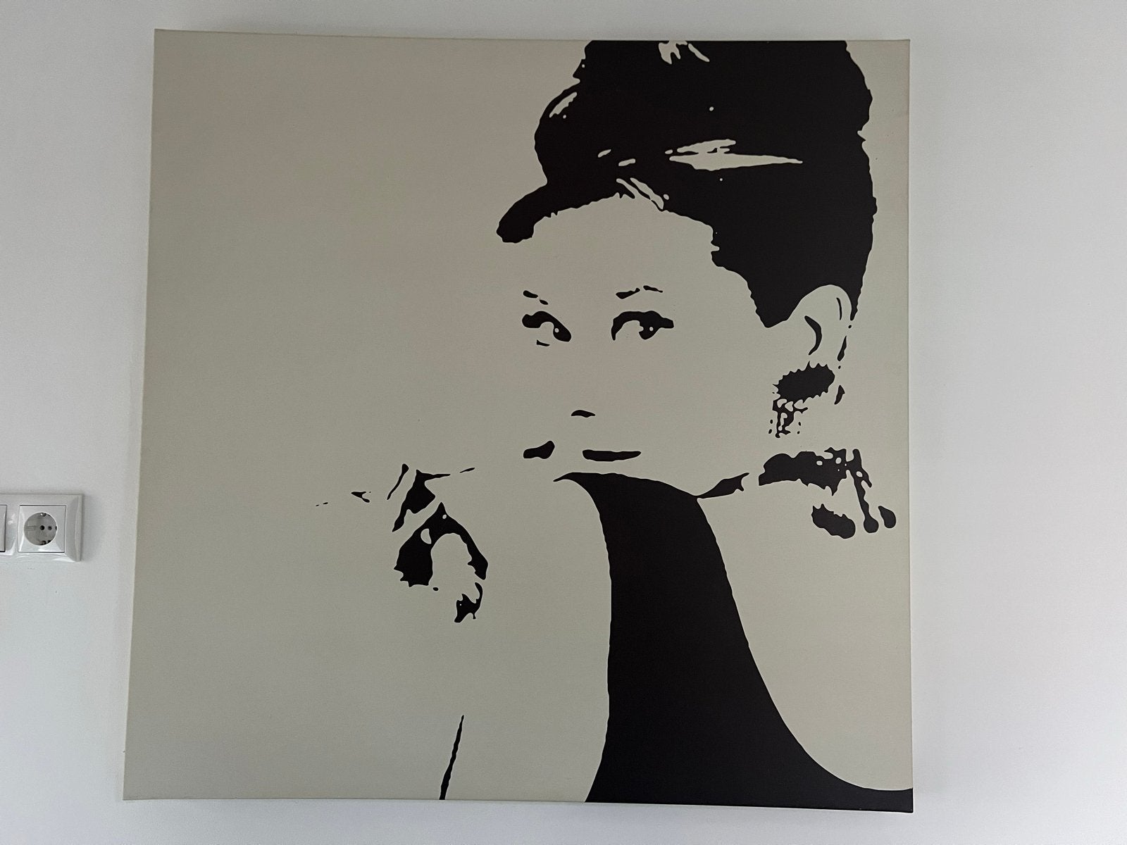 IKEA Canvas Audrey Hepburn 90x90 cm, Ophalen of Verzenden, 75 tot 100 cm, 75 – 100, Print