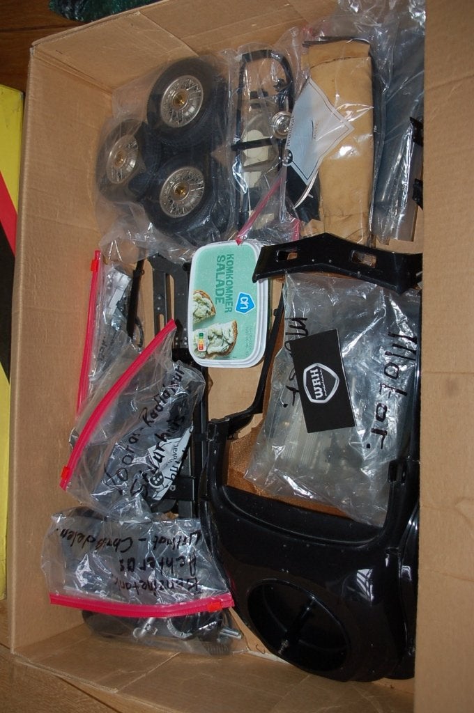 1:8 POCHER Mercedes 500K Roadster zwart ZIE INFO WRH, Verzenden, Gebruikt, 1:5 t/m 1:8, Auto