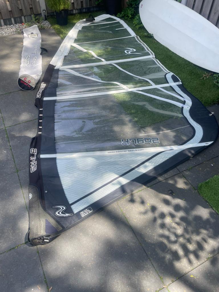 Simmer Style Spark freeride windsurfzeil 6.00m², Overige merken, Gebruikt, 5 tot 6.5 m², Ophalen of Verzenden