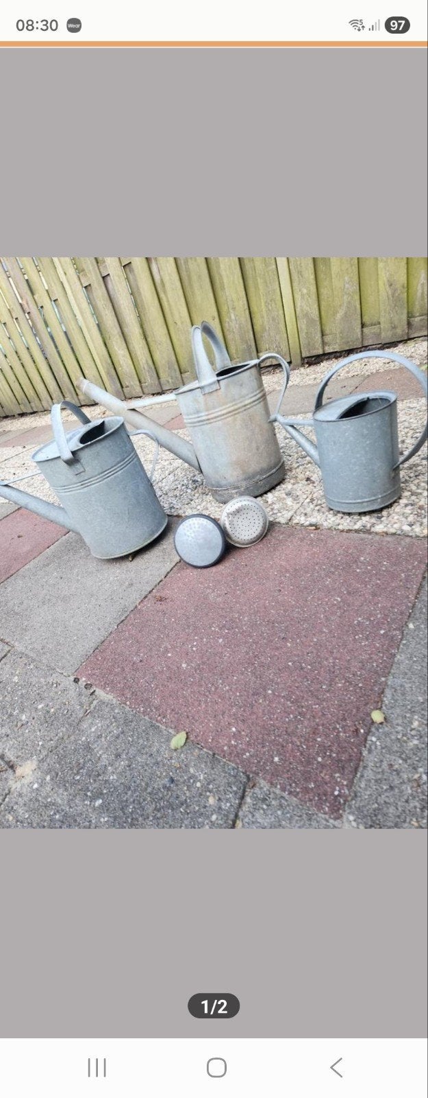 Leuke oude zinken gieters, Tuin en Terras, Gieters, Ophalen, Gebruikt