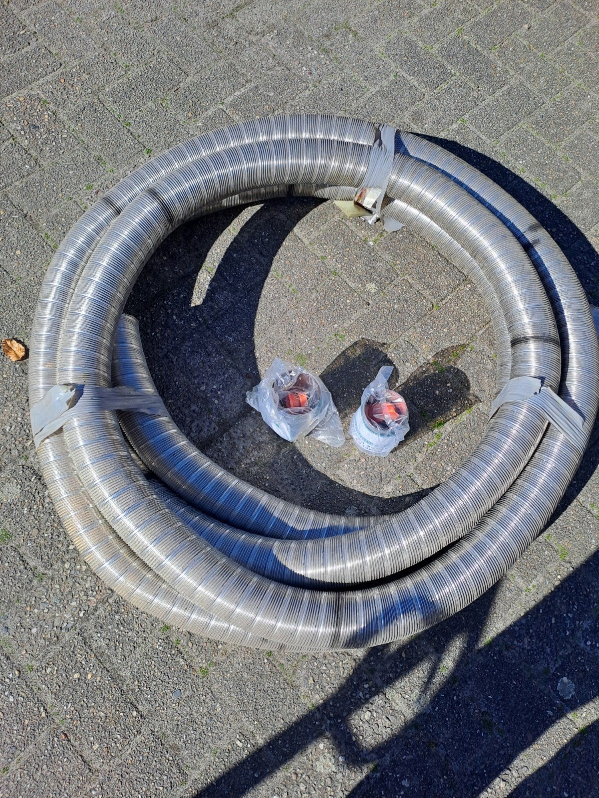 rvs flexibele buis 80 mm met verlopen naar 80 gladde buis, Ophalen of Verzenden, Afzuiger