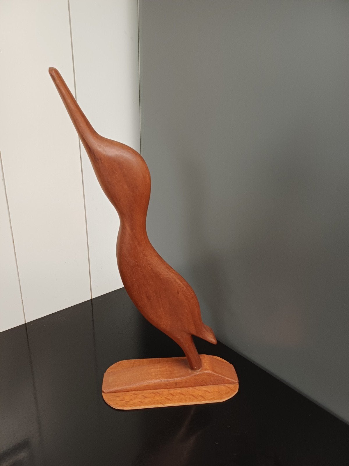 Vintage Scandinavisch Houten Vogelbeeldje, Ophalen of Verzenden, 20 - 50 cm, Beeld, Hout