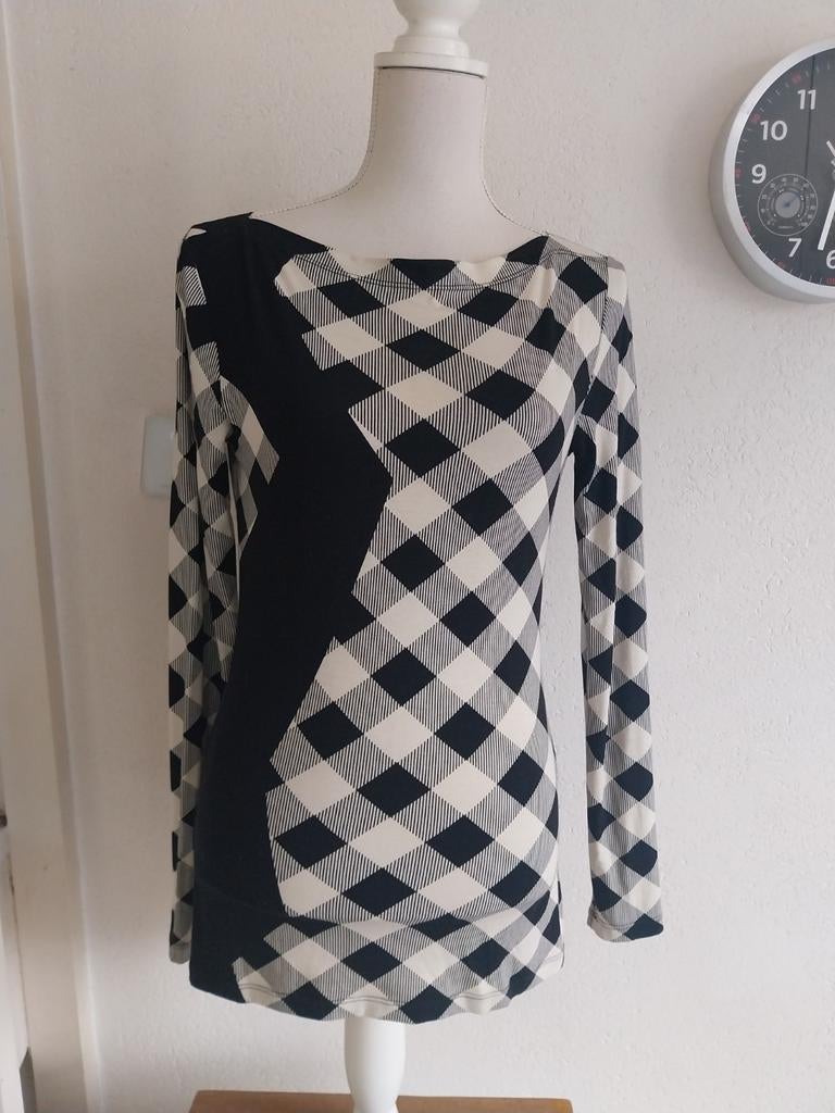 Stijlvol tuniek zwart creme met ruitpatroon maat 40, Maat 38/40 (M), Zwart, Isabel de Pedro, Ophalen of Verzenden