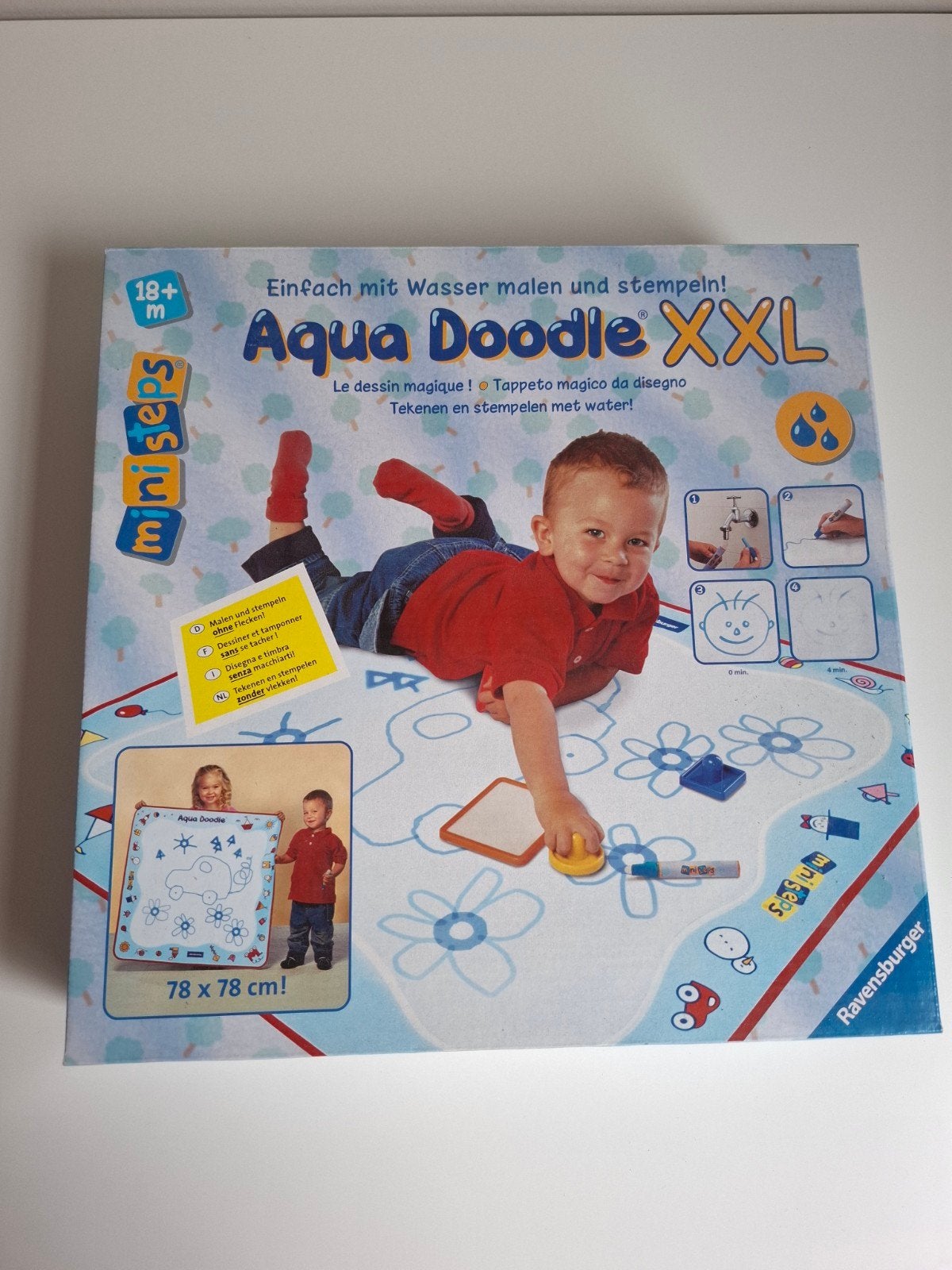 Ravensburger Aqua Doodle XXL Tekenmat - 78x78 cm, Ophalen of Verzenden, Zo goed als nieuw, Speelkleed
