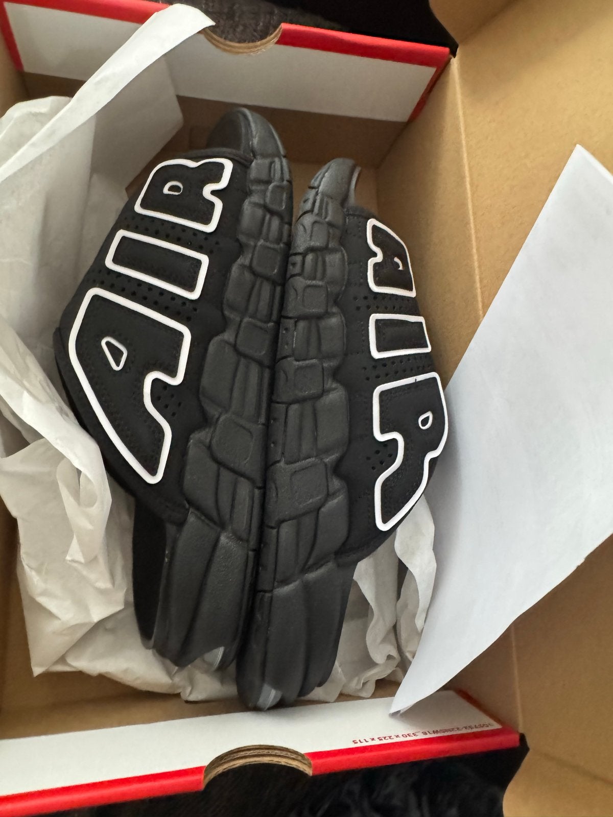 Nike Air More Uptempo Slides - Zwart, Ophalen of Verzenden, Nieuw, Zwart, Slippers