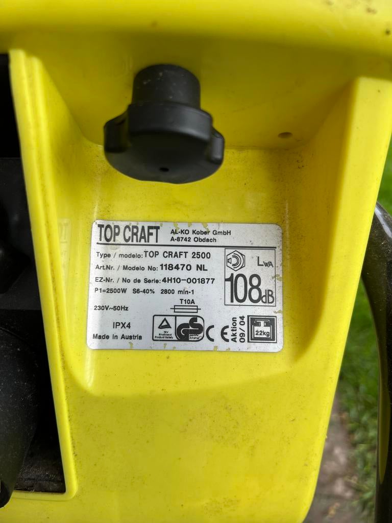 TOP CRAFT 2500 W Elektrische Hakselaar - Gebruikt, Ophalen, Gebruikt, Elektrisch