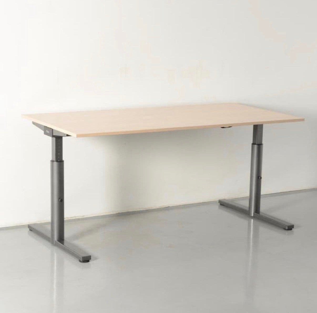 Gispen TM Verstelbare Slinger Bureau Tafel Eiken 160  80 cm, Ophalen, Zo goed als nieuw