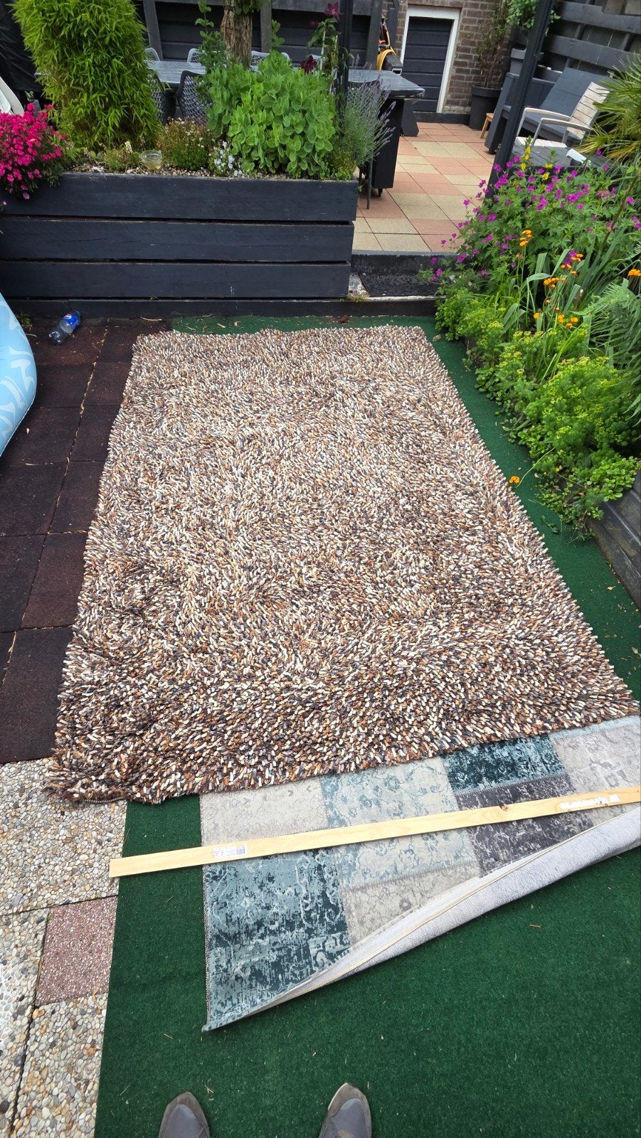 Brink and campman Shaggy wollen tapijt, 200x300 cm, Ophalen, Gebruikt, Grijs, 200 cm of meer