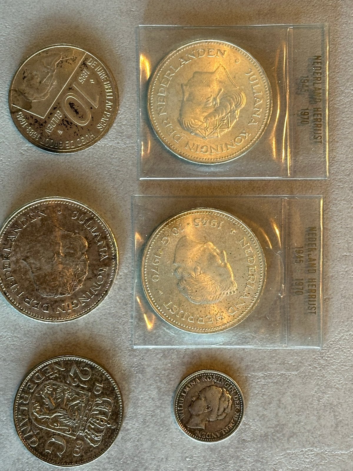 Zilveren munten partij, incl. 2 gesealde zilveren tientjes, Postzegels en Munten, Koningin Juliana, Setje, Zilver, Ophalen of Verzenden