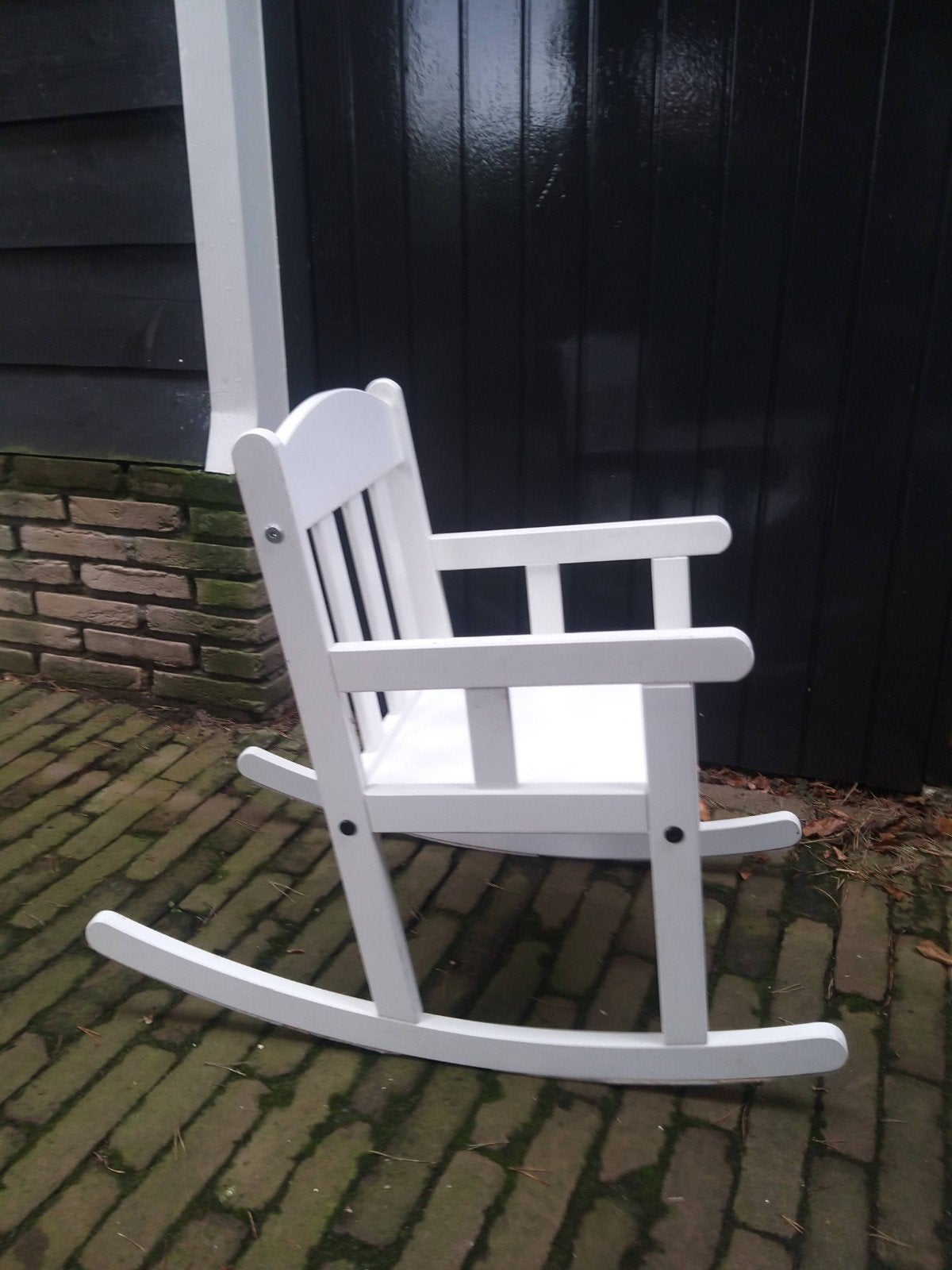 wit kinder schommelstoel, Ophalen