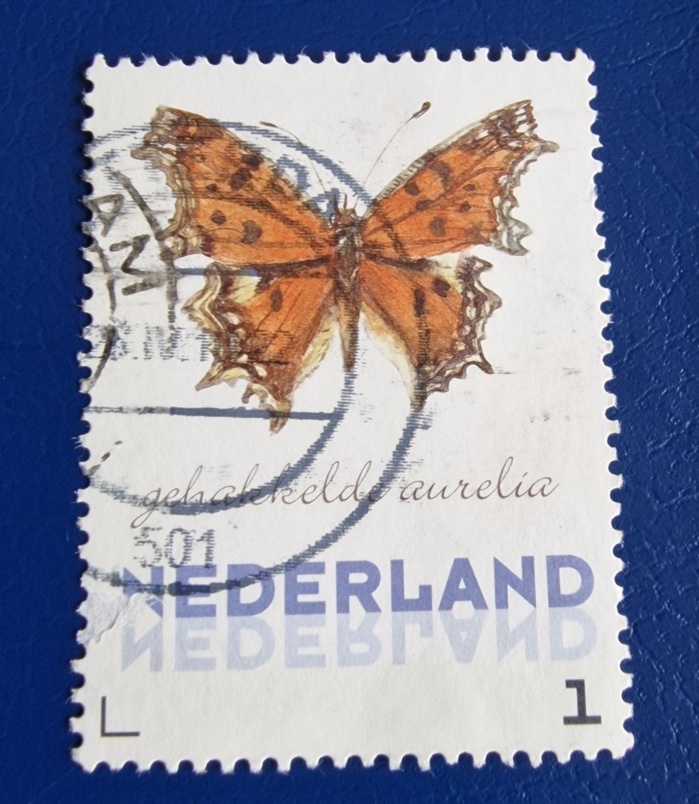 kv543 persoonlijke postzegel - Gehakkelde Aurelia vlinder, Ophalen of Verzenden, Na 1940, Gestempeld