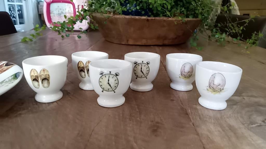 servies eierdopjes Alie Kruse-Kolk 6x, Ophalen of Verzenden