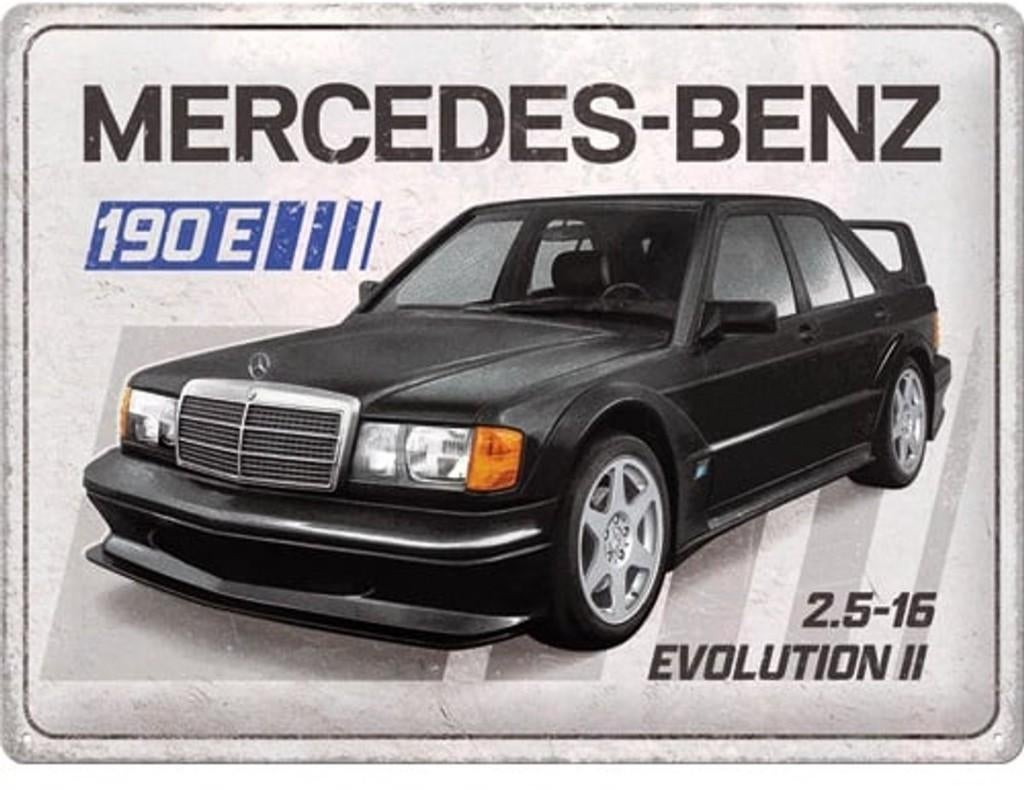 Mercedes-Benz 190 E 2.5-16 Evolution II. Metalen wandbord, Ophalen of Verzenden, Nieuw, Auto's