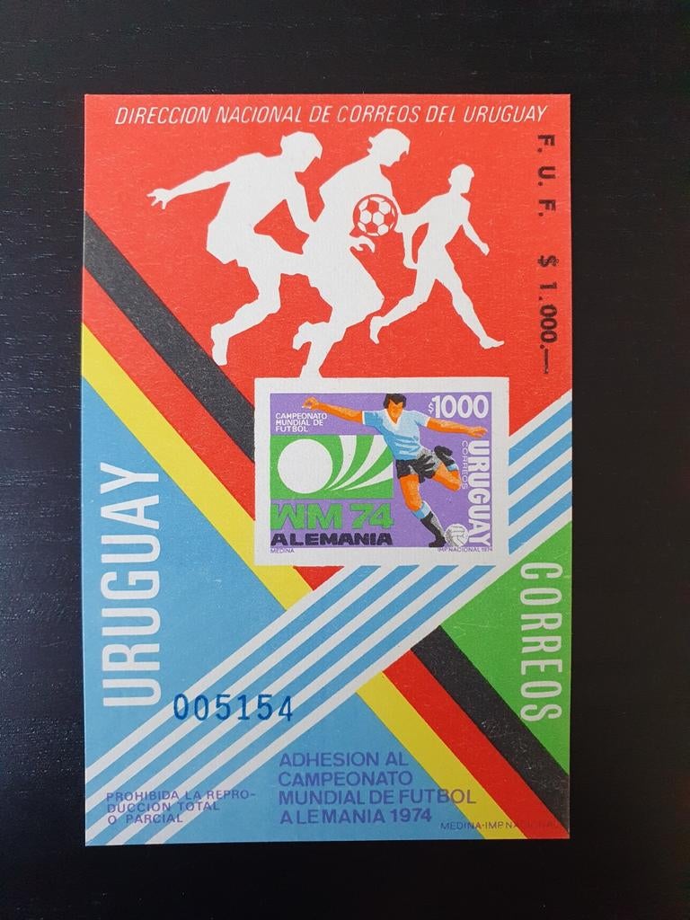 Uruguay 1974 WK Voetbal Michel 1304 blok postfris, Verzenden, Postfris, Sport