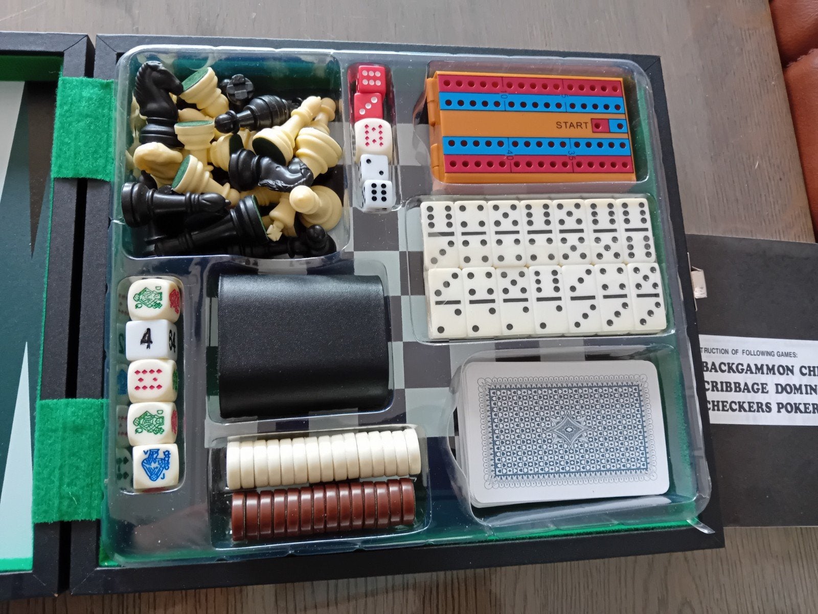 Dambord magnetisch Schaken, Domino, Poker, Dammen, Een of twee spelers, Ophalen, Zo goed als nieuw, Reisspel