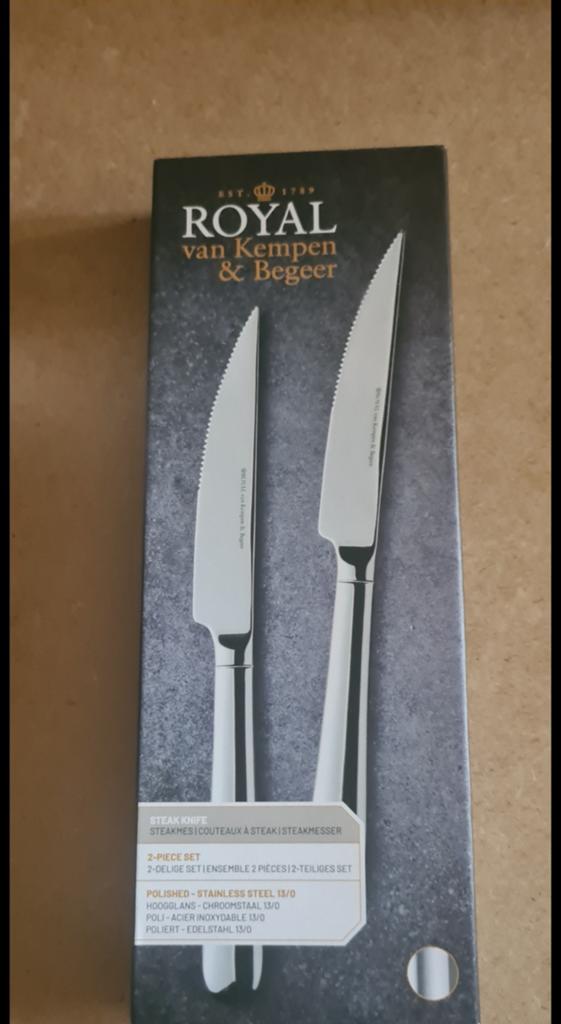 Ah royal van kempen en begeer bestek steakmessen messen, Nieuw, Ophalen of Verzenden, Rvs of Chroom, Vaatwasserbestendig