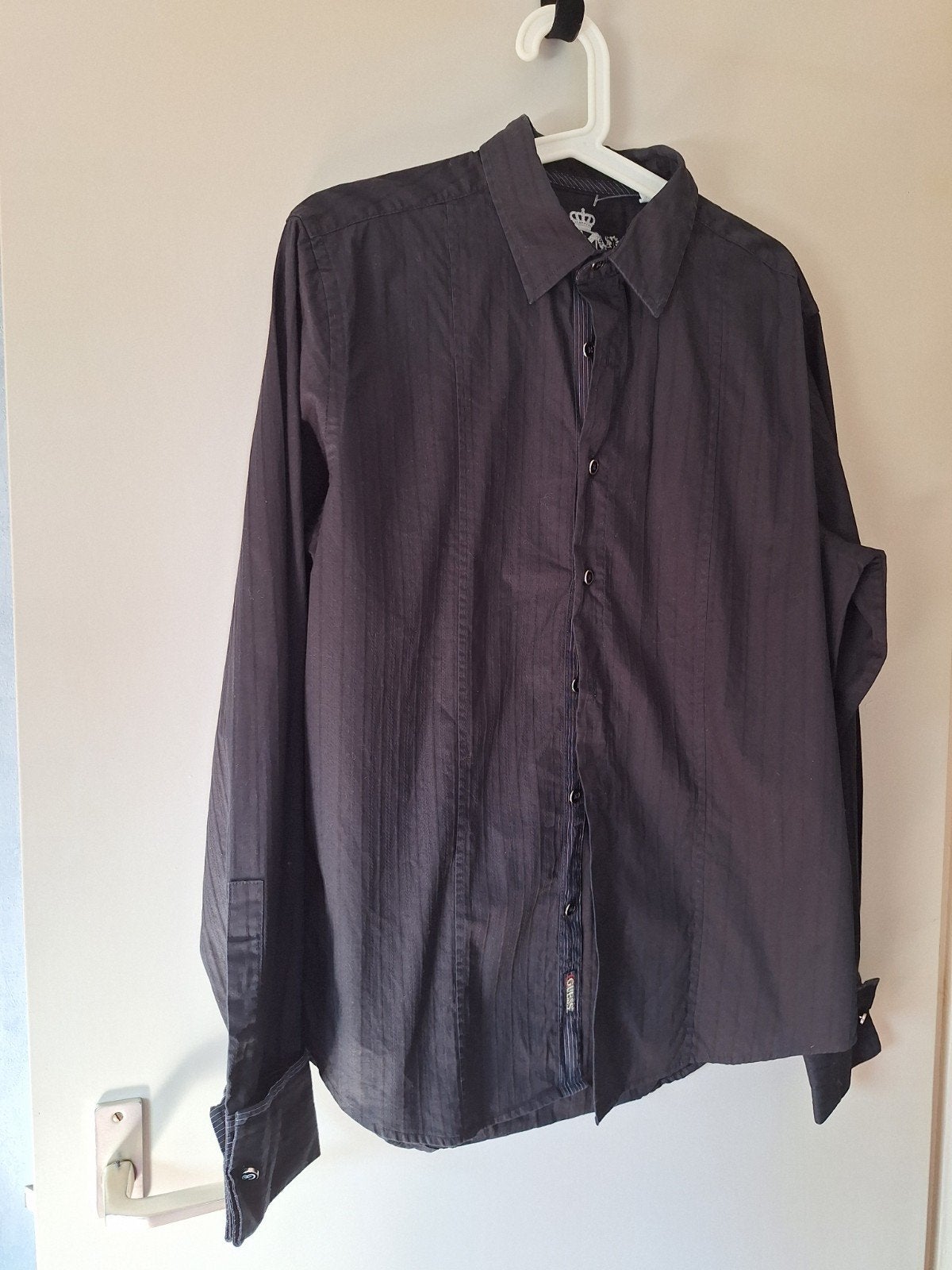 Guess Zwart Katoenen Overhemd Maat M, Zwart, Guess, Gedragen, Halswijdte 39/40 (M)