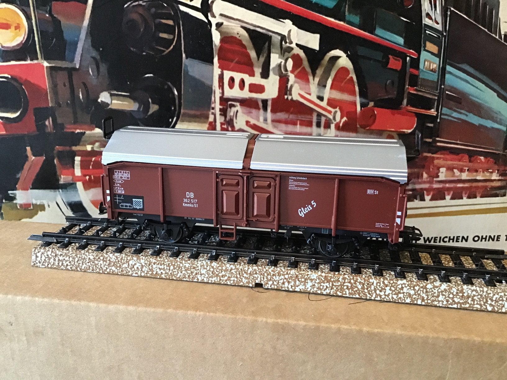 Marklin schuifdak wagon in nieuwstaat, Wisselstroom, Wagon, Ophalen of Verzenden, Zo goed als nieuw