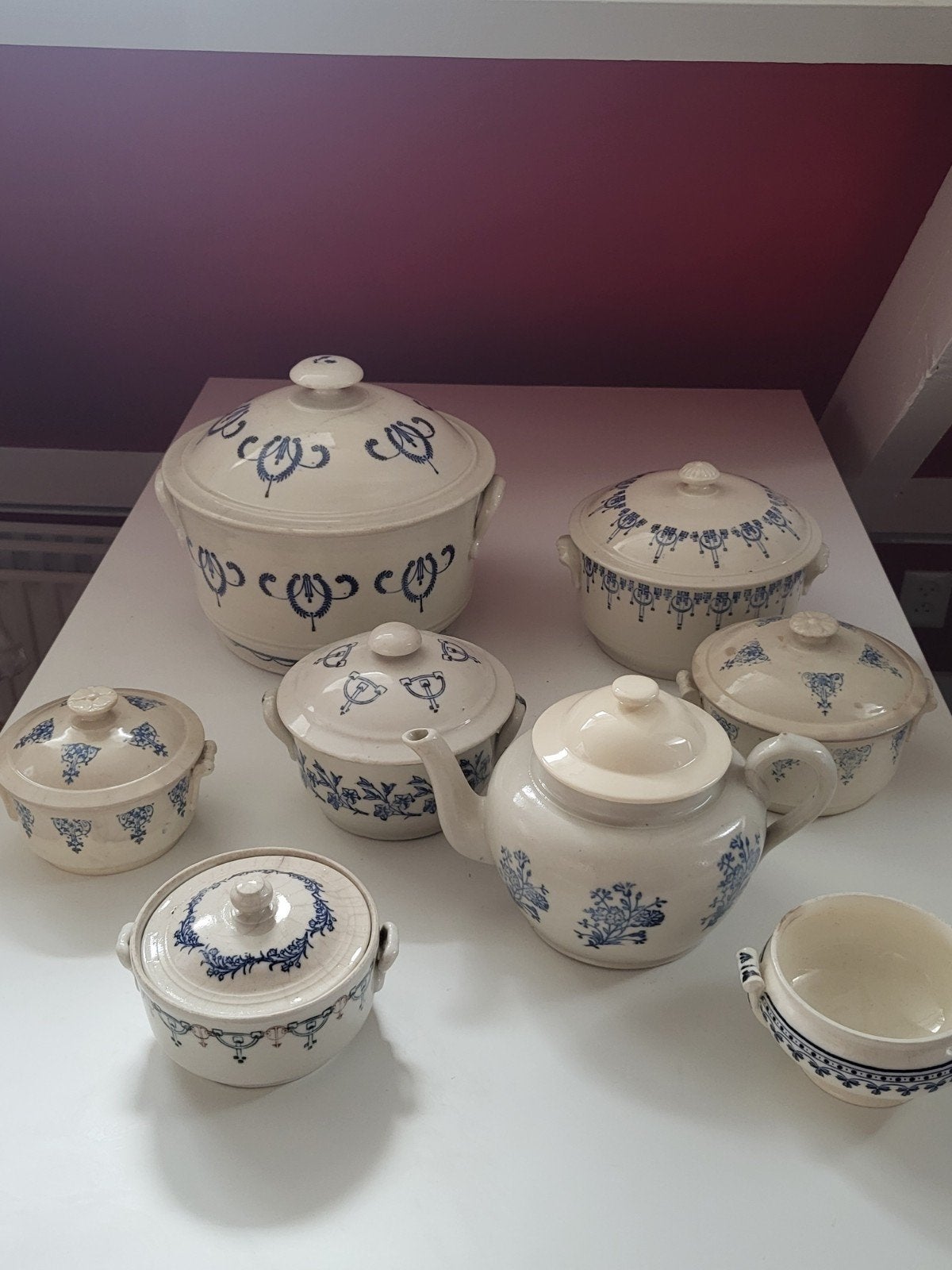 Mooie Saint Uze verzameling, frans antiek steengoed, Antiek en Kunst, Ophalen of Verzenden