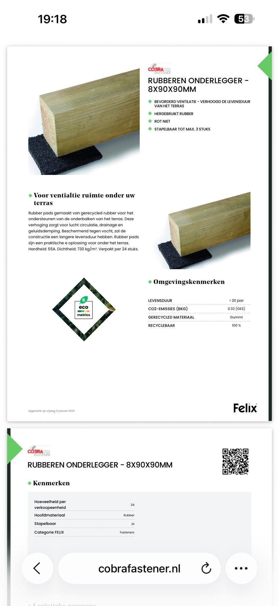 Rubberen onderlegpads voor terras/tuin (24 st. per pak), Ophalen, Nieuw, Overige materialen