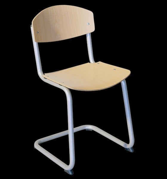 10 gebruikte Eromes houten schoolstoelen met metalen frame, Ophalen, Gebruikt, Overige kleuren, Vijf, Zes of meer stoelen