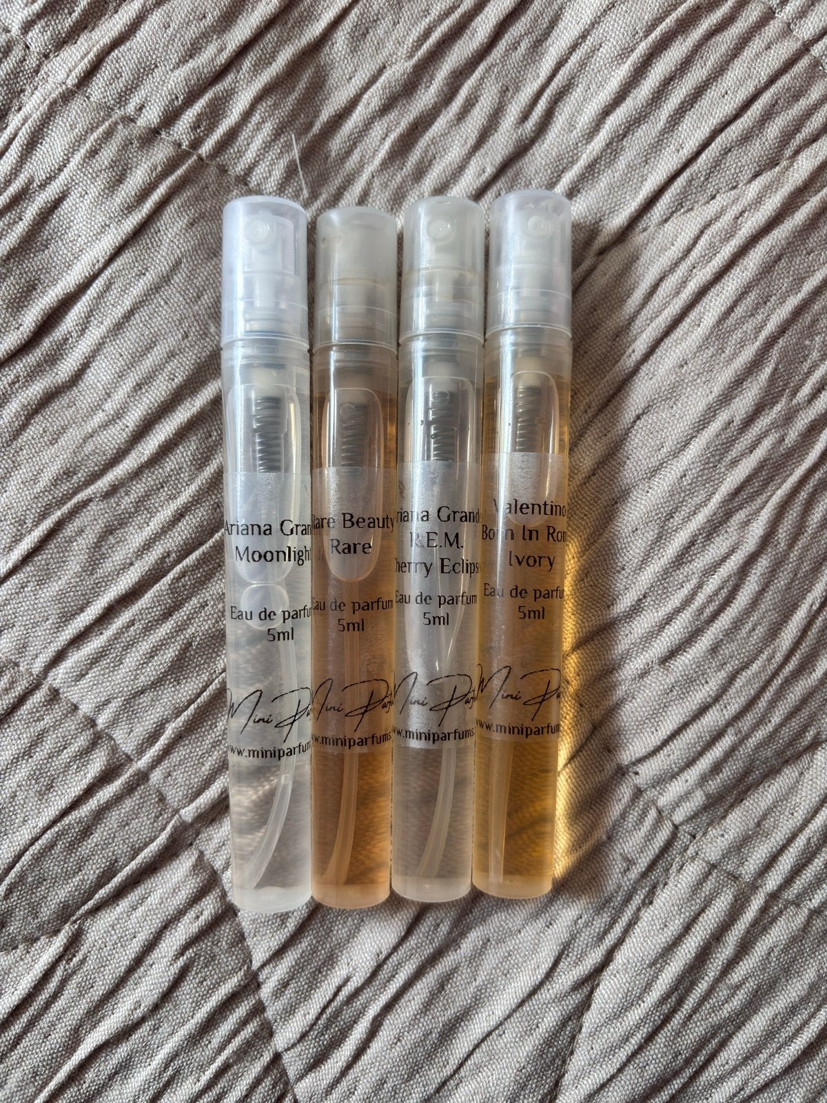 4 parfumdecants: Ariana Grande, Rare Beauty & Valentino, Ophalen of Verzenden, Gebruikt