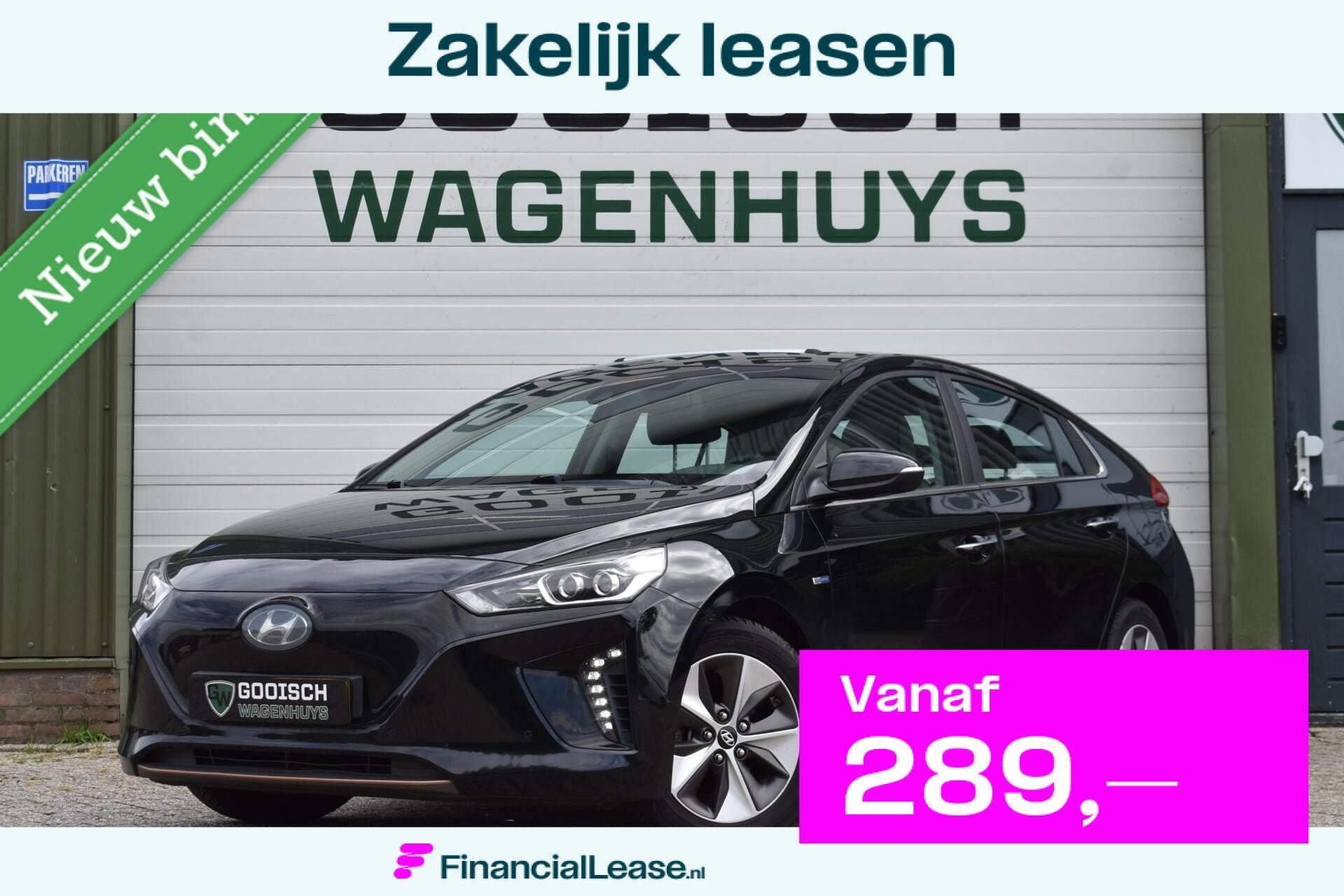 Hyundai IONIQ Premium EV | Schuifdak | Leder | Memory | Infi, 280 km, Met garantie (alle), Zwart, IONIQ