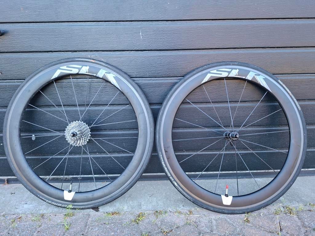 Giant SLR 1 Tubeless Wielset met Banden en Cassette, Wiel, Gebruikt, Racefiets, Carbon