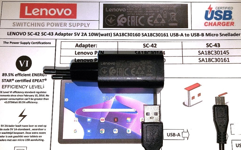 Lenovo SC-42 SA18C30160 5V 2A 10W Adapter Tablet USB Lader