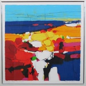 Zeefdruk Frank Lejeune 5/25 First visit Toscana, Antiek en Kunst, Met glas, Ophalen, Landschappen, Zeefdruk