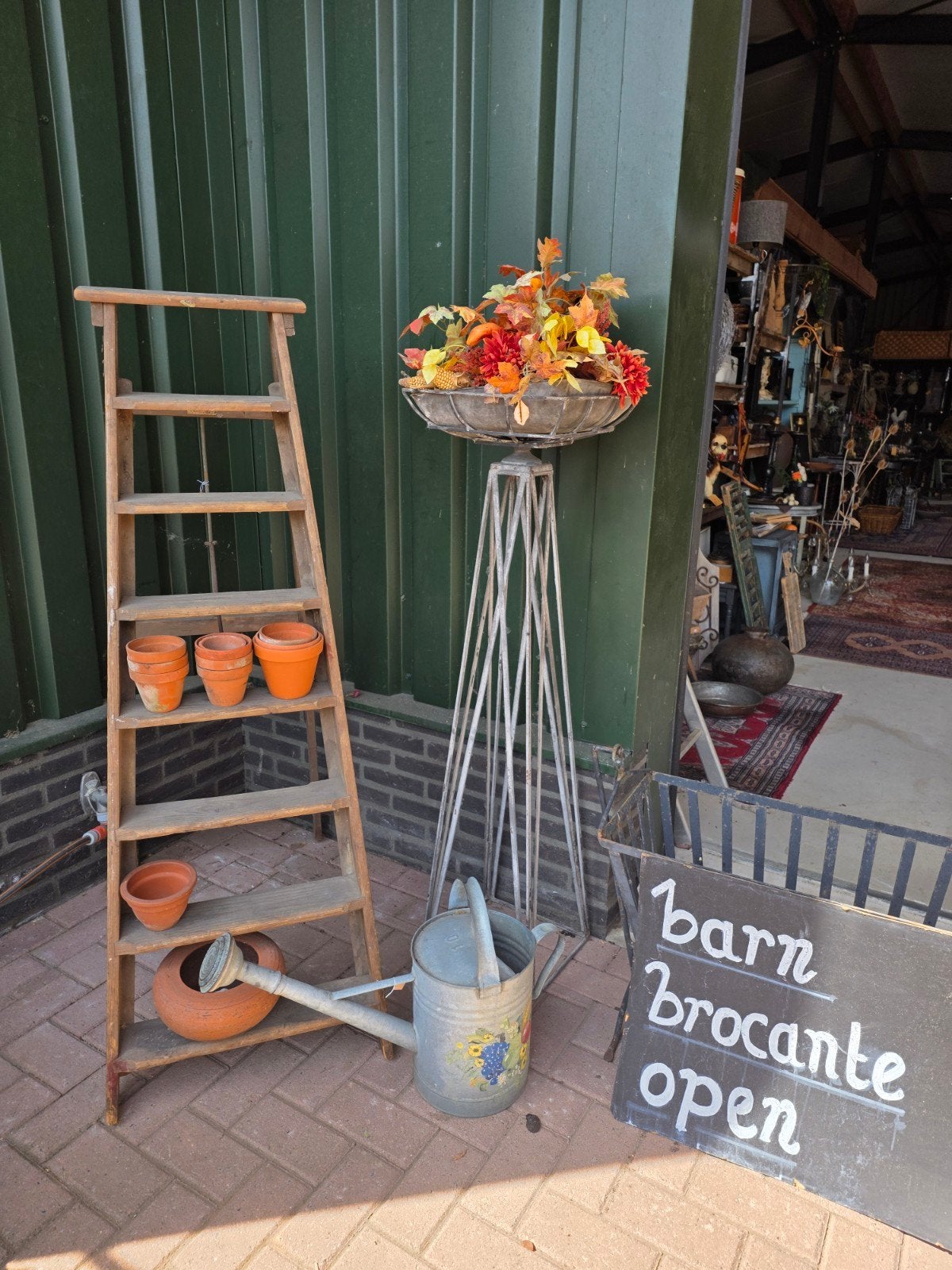 Brocante houten trap, Ophalen
