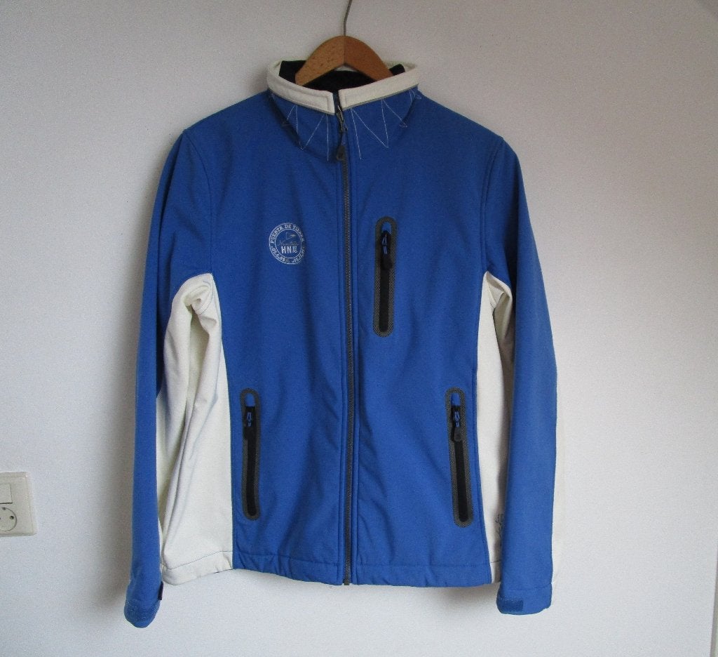 Nr.115: Mooie Human Nature Jas Winterjas maat XL blauw wit, Blauw, Maat 46/48 (XL) of groter, Ophalen of Verzenden, Zo goed als nieuw