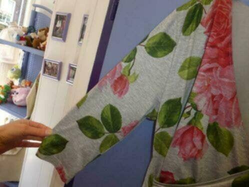 Anna Van Toor grijze jurk + grote rode bloemen mt XL 30883, Anna van Toor, Anna van Toor, ., Maat 46/48 (XL) of groter