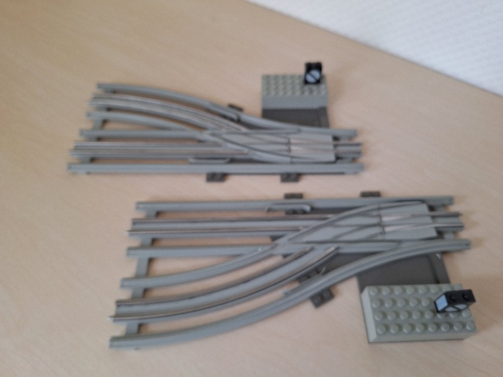 Lego: 7856 12 volt trein wissels, links en rechts handmatig, Gebruikt, Overige thema's, Lego, Ophalen of Verzenden