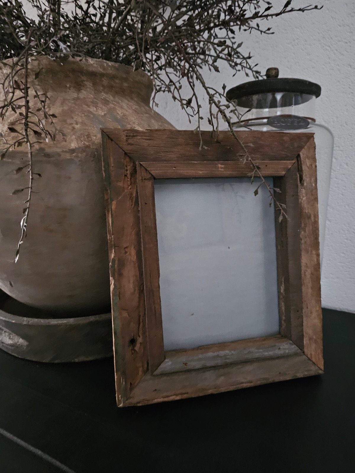 Rustieke houten fotolijst, Ophalen, Bruin, Zo goed als nieuw, Fotolijst