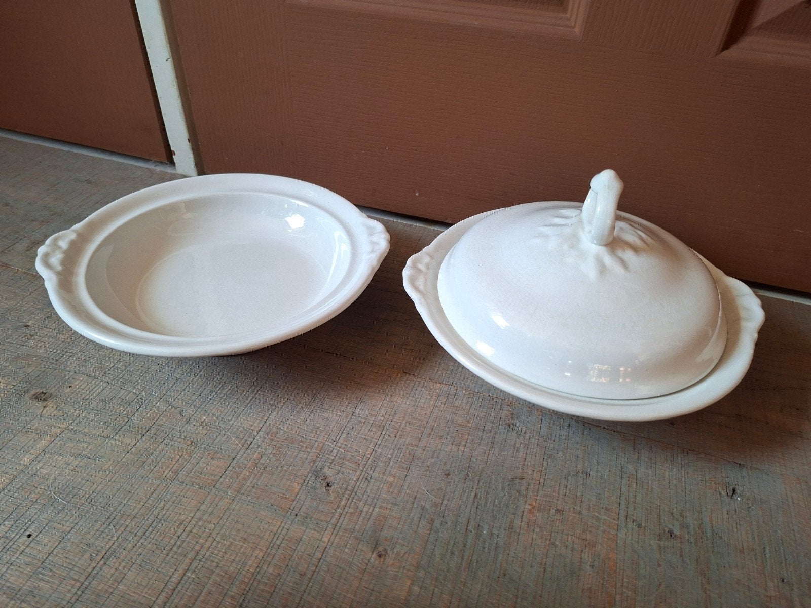 2 stuks schalen.,dekschaal Petrus Regout Co, Ophalen of Verzenden