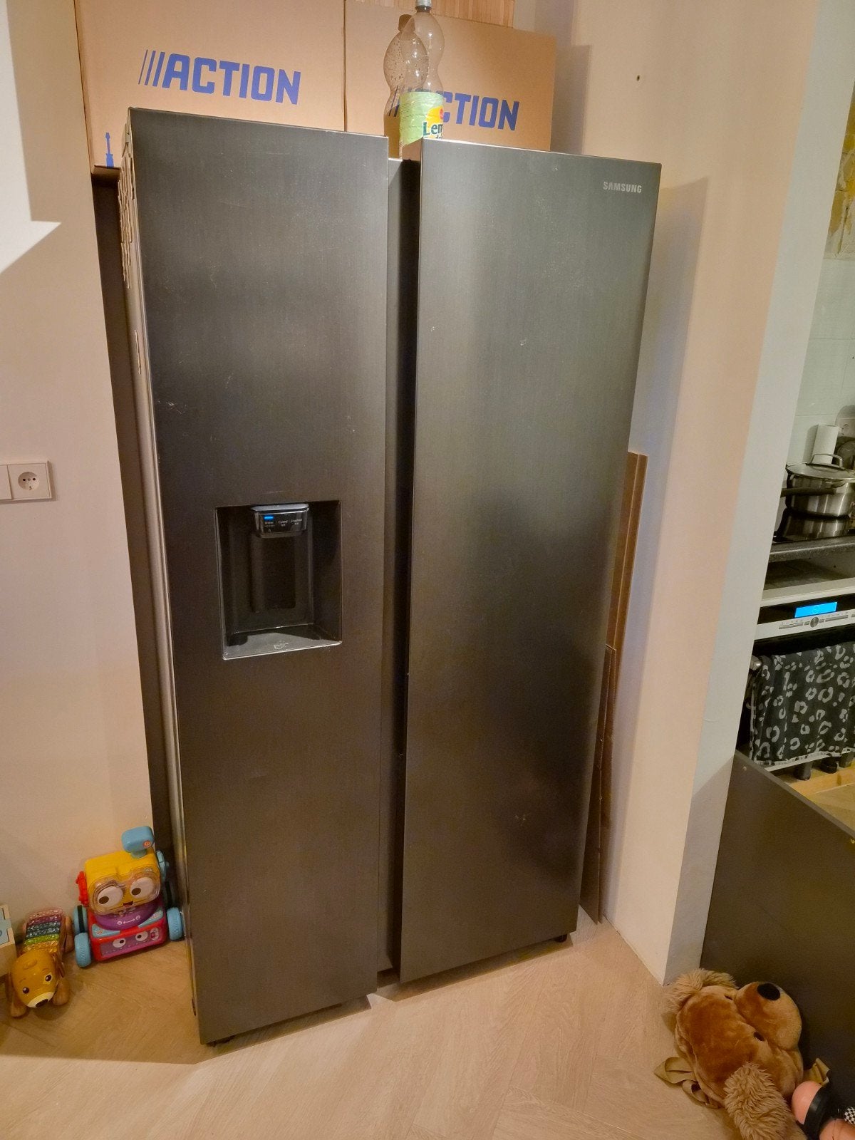 Samsung Amerikaanse koelkast, 635ltr inhoud., Ophalen, Gebruikt, 200 liter of meer, 60 cm of meer