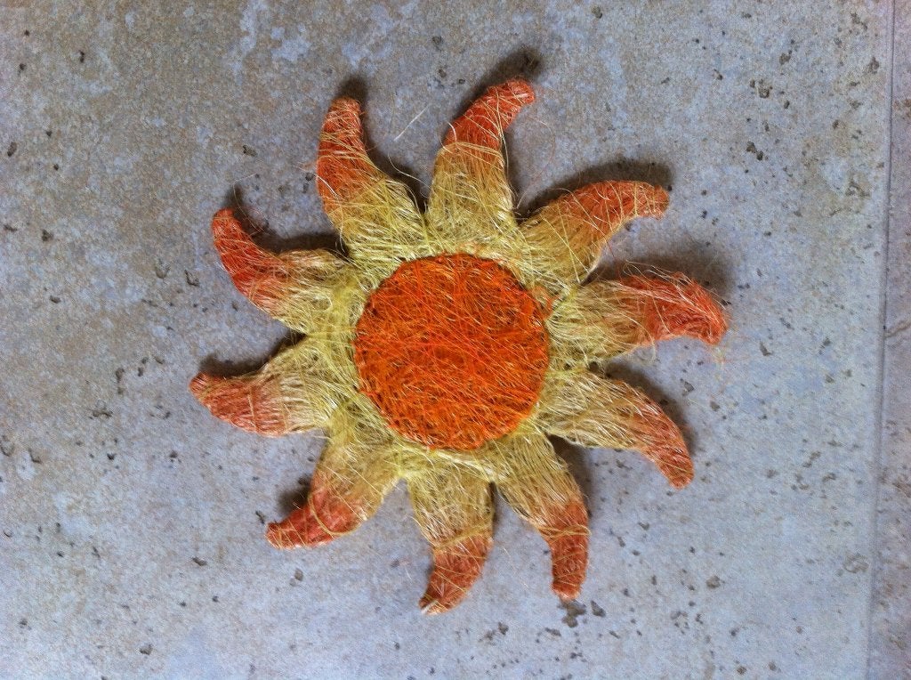 "Zon" Oranje/Geel van Kokosvezel/Cocosvezel Nieuw, Ophalen of Verzenden, Nieuw