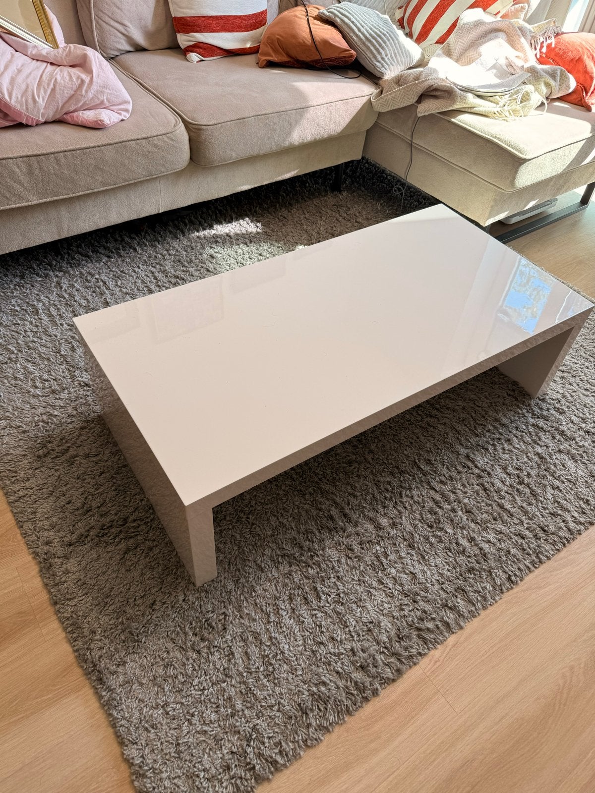 witte salontafel koffietafel, Ophalen, Kunststof, Gebruikt, 100 tot 150 cm