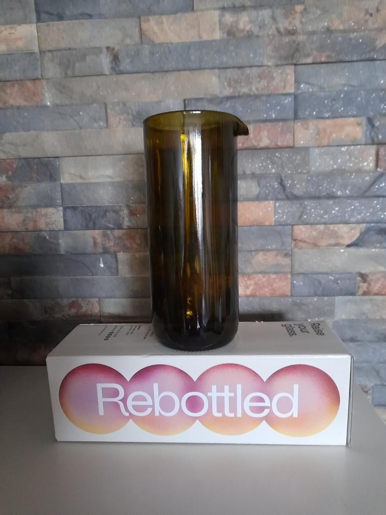 Rebottled Wijn Karaf Olijfgroen Glas 600 ml Nieuw, Ophalen, Nieuw, Groen, Glas