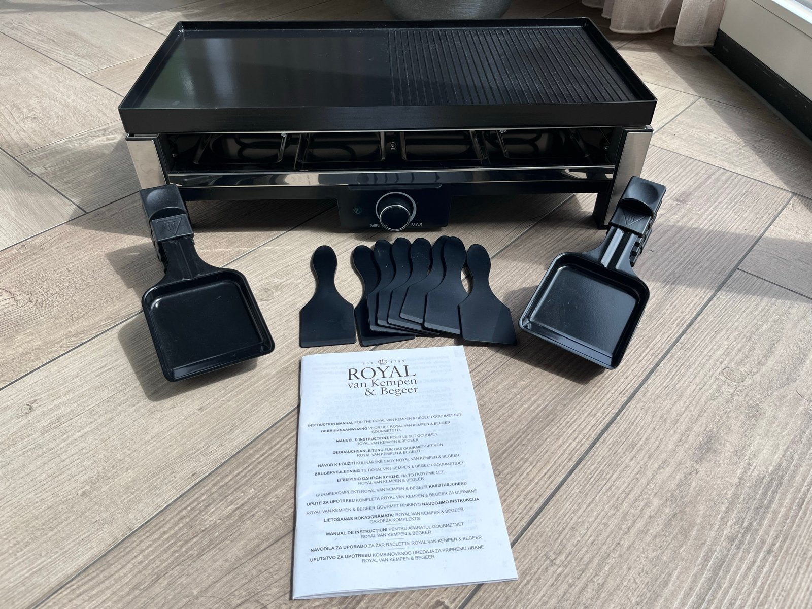 Royal van Kempen & Begeer Raclette Grill & Crêpe Maker, Ophalen of Verzenden, Zo goed als nieuw, 4 t/m 7 personen