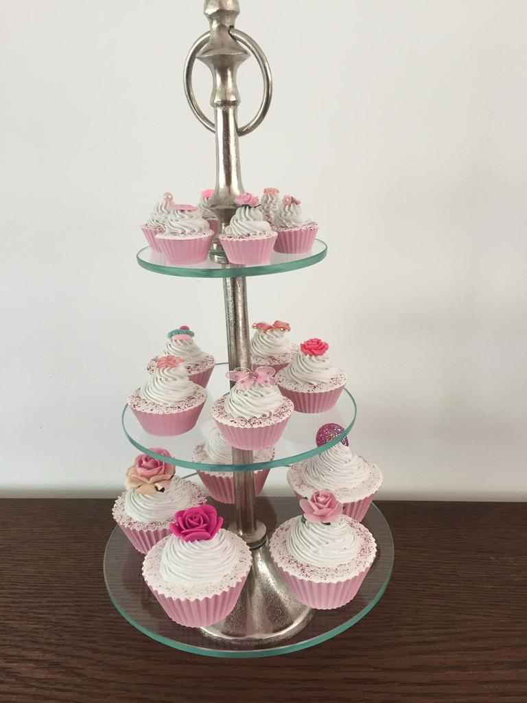 Brocante nep sier roze gebakjes, cupcakes., Ophalen, Nieuw